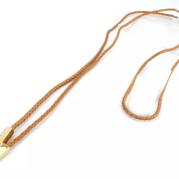 LOUIS VUITTON belt braided leather ?~ gold metal fittings Authentic USED T17850 - Picture 3 of 6